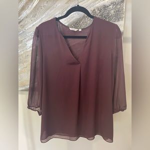 REITMANS- dark purple sheer blouse, XL